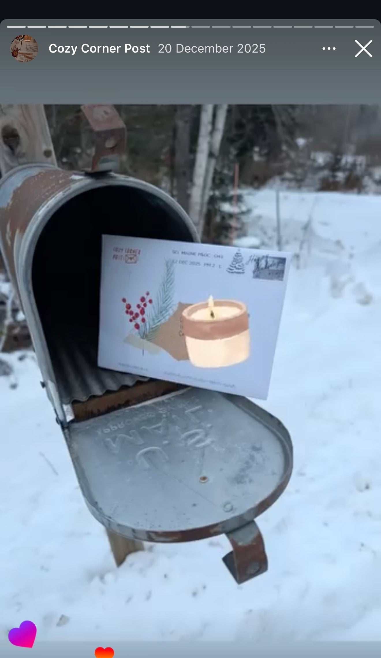 december, in the mailbox