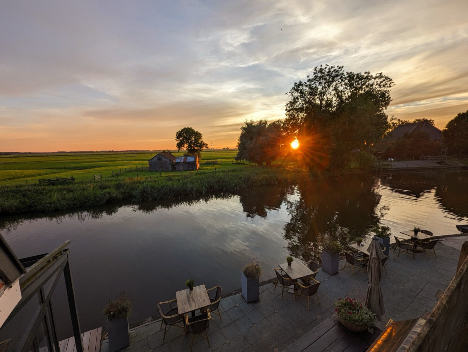 sunset from the cafe terrace